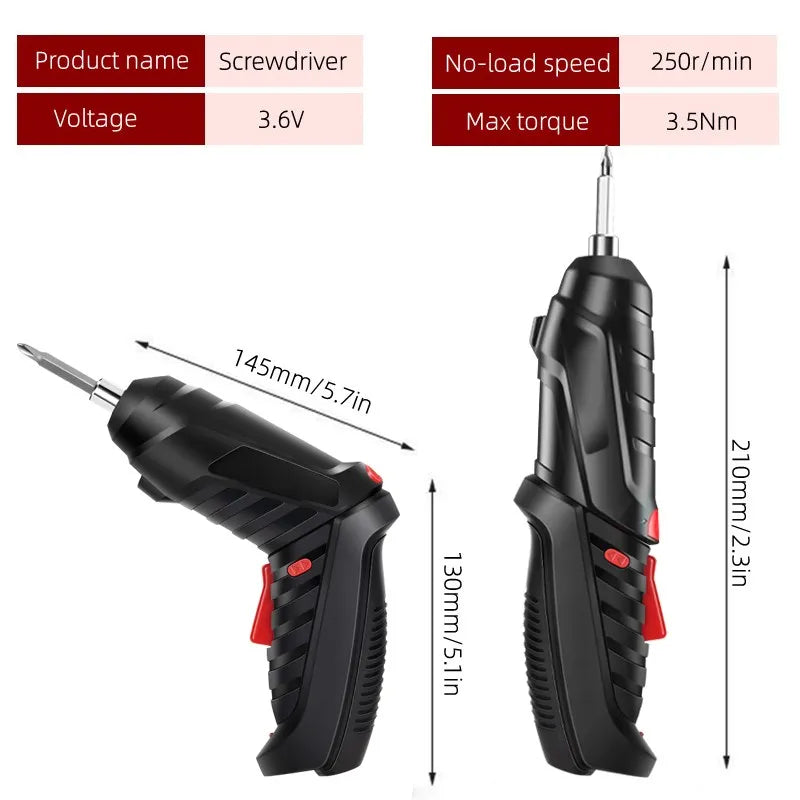 🔋 Rechargeable 47-Piece Electric Screwdriver Kit — Wireless Cordless Drill with Flexible Shaft | Home, Electronics & DIY