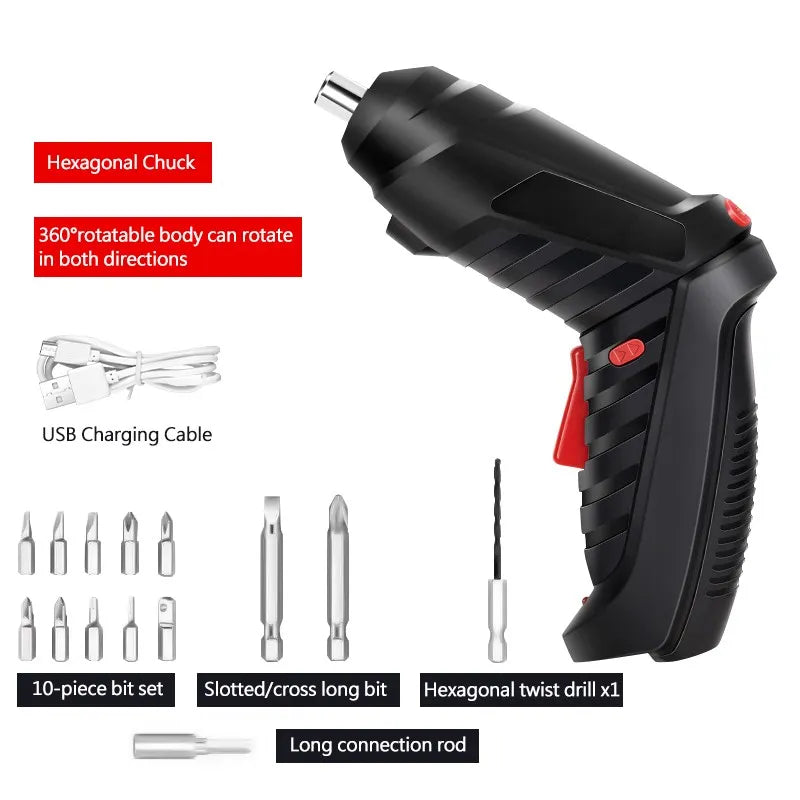 🔋 Rechargeable 47-Piece Electric Screwdriver Kit — Wireless Cordless Drill with Flexible Shaft | Home, Electronics & DIY