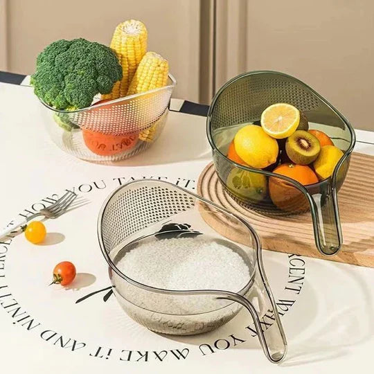 Multifunctional Sink Drain Strainer, Acrylic Rice Washer Drain Basket, Household Draining Bowl