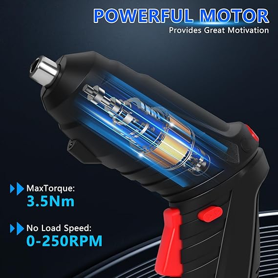 🔋 Rechargeable 47-Piece Electric Screwdriver Kit — Wireless Cordless Drill with Flexible Shaft | Home, Electronics & DIY