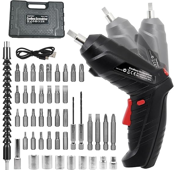 🔋 Rechargeable 47-Piece Electric Screwdriver Kit — Wireless Cordless Drill with Flexible Shaft | Home, Electronics & DIY