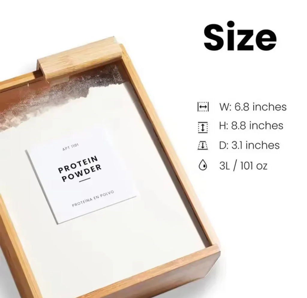 Bamboo Cereal Wood Grain Food Storage Jar, Creative Design Storage Container, Food Storage Organization