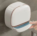 Wall Mounted Soap Box With Flip Cover, Soap Holder With Drainage Tray, Soap Holder With Lid