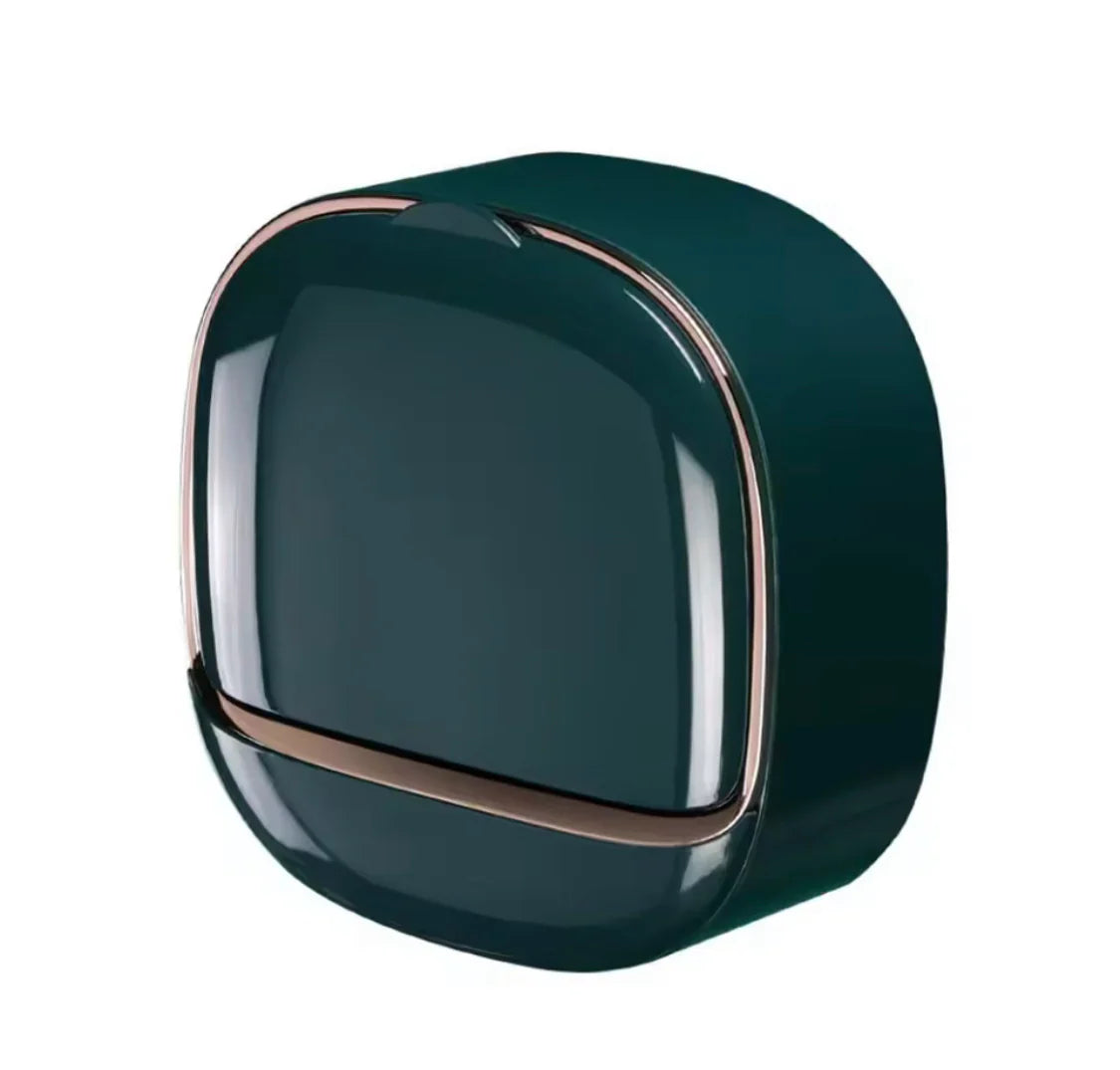 Wall Mounted Soap Box With Flip Cover, Soap Holder With Drainage Tray, Soap Holder With Lid