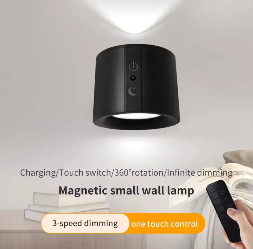 Rechargeable Led Wall Lamp With Magnetic Holder, 360° Rotatable For Bedroom Reading Lamp, Portable Night Light