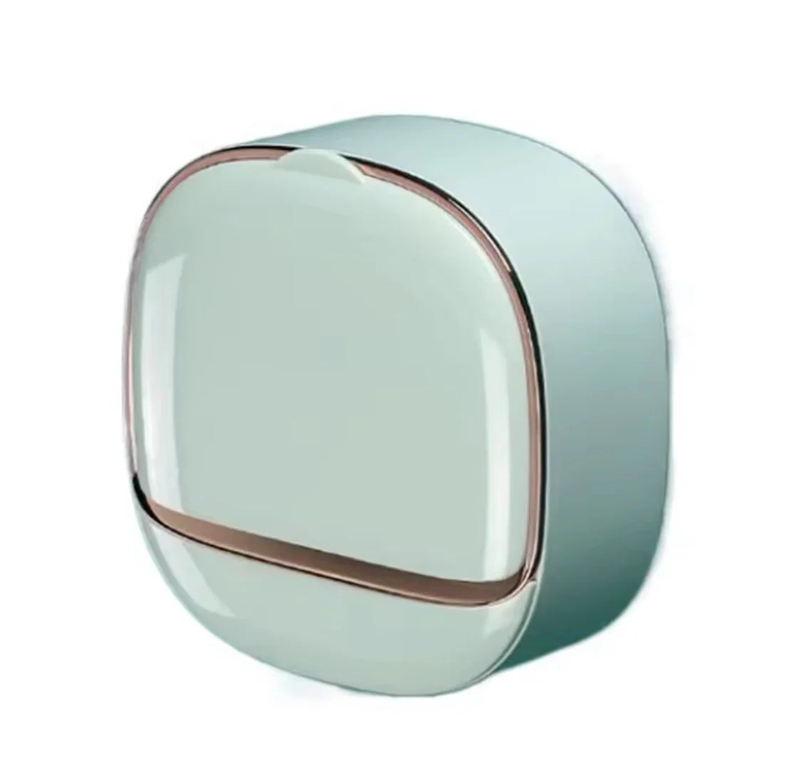 Wall Mounted Soap Box With Flip Cover, Soap Holder With Drainage Tray, Soap Holder With Lid