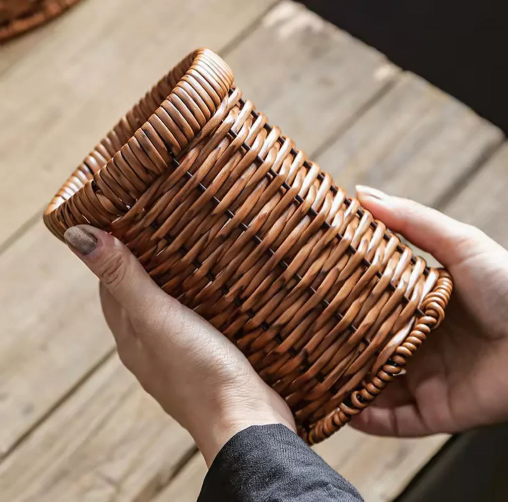 Imitation Rattan Chopstick Holder, Cutlery Utensil Organizer, Spoon Fork Chopsticks Storage Rack