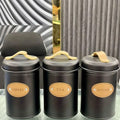 3 Pcs Kitchen Counter Top Metal Jar Set