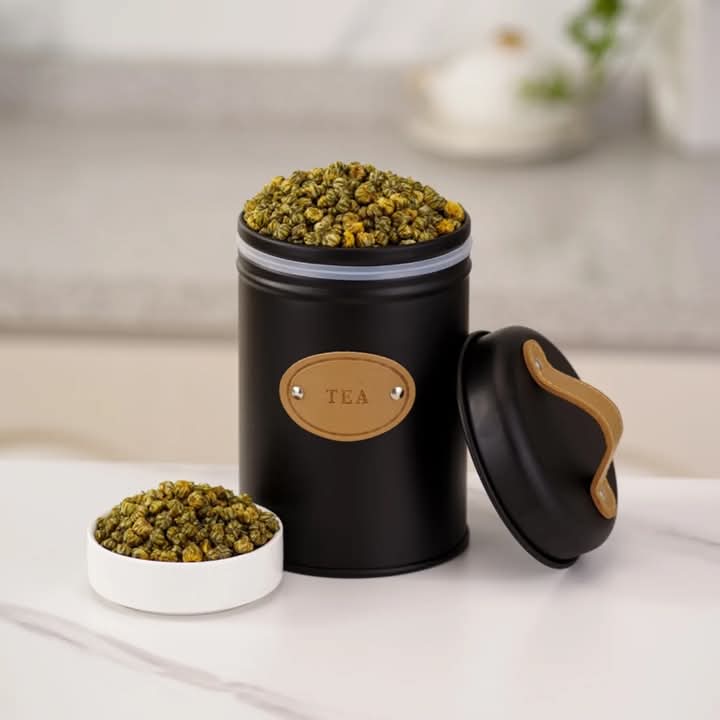 3 Pcs Kitchen Counter Top Metal Jar Set