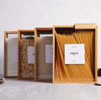 Bamboo Cereal Wood Grain Food Storage Jar, Creative Design Storage Container, Food Storage Organization