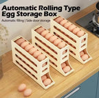 Automatic Rolling Egg Storage Box, Four Tier Egg Roller Rack, Refrigerator Egg Dispenser, Egg Basket Container