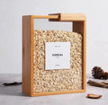 Bamboo Cereal Wood Grain Food Storage Jar, Creative Design Storage Container, Food Storage Organization
