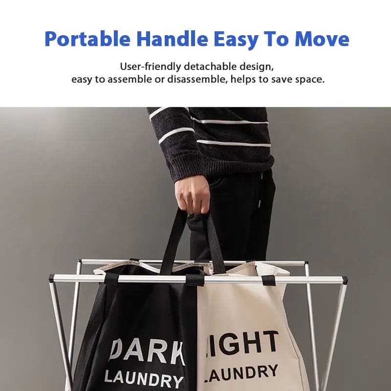 2/3 Grid Laundry Basket With Stand foldable laundry bag