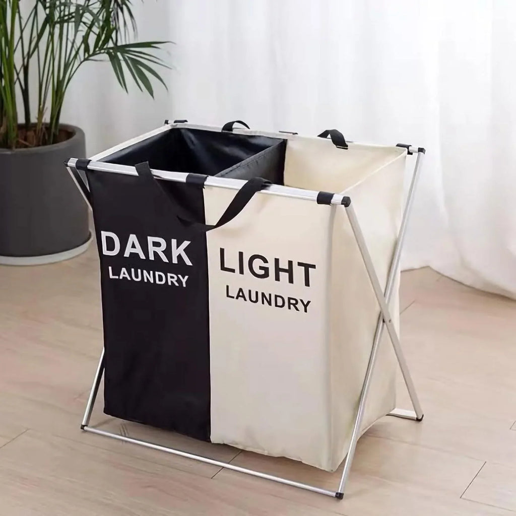 2/3 Grid Laundry Basket With Stand foldable laundry bag