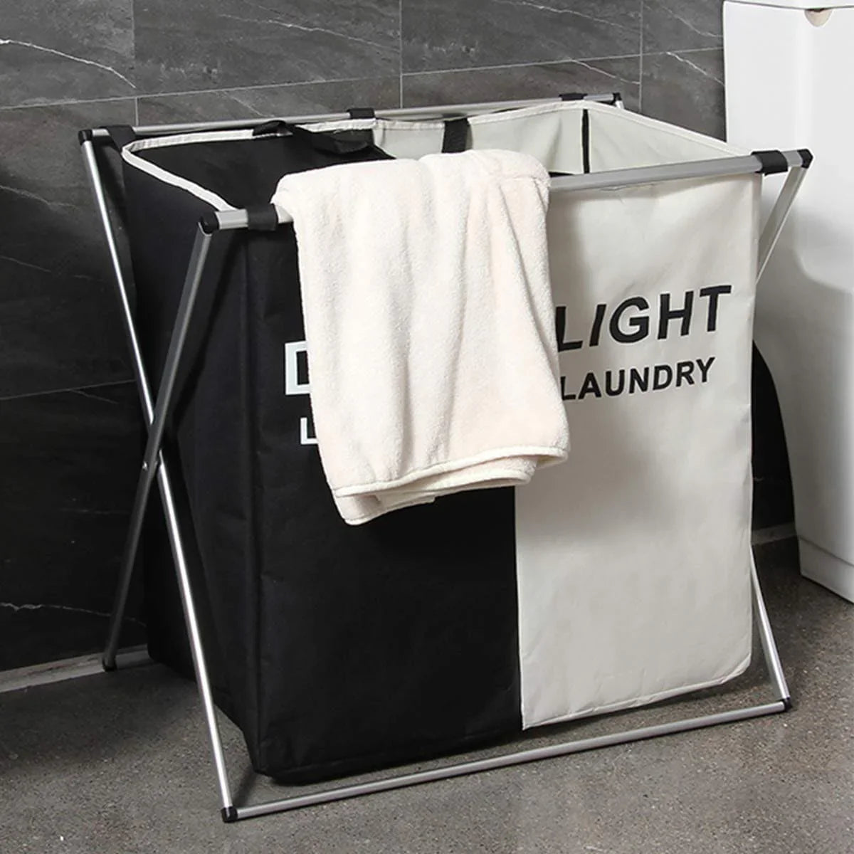2/3 Grid Laundry Basket With Stand foldable laundry bag