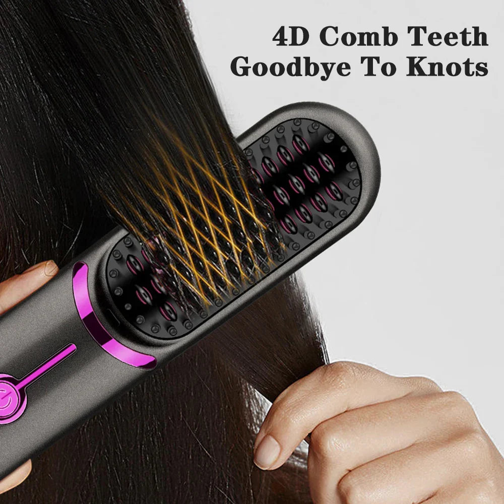 Wireless Hair Straightener  Brush
