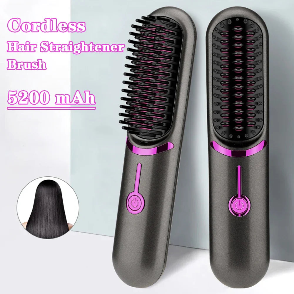 Wireless Hair Straightener  Brush