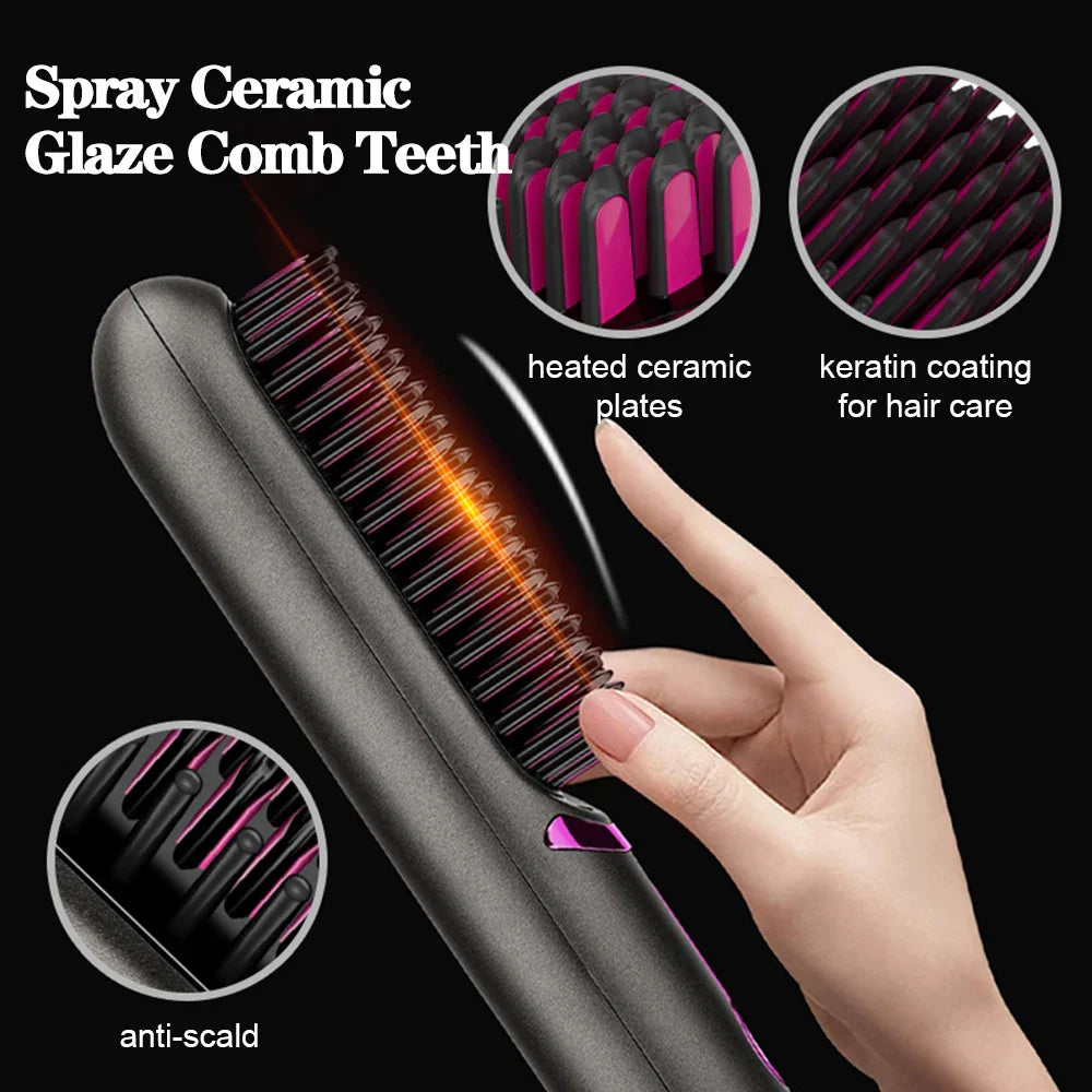 Wireless Hair Straightener  Brush
