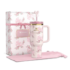 The Stanley X LoveShackFancy Holiday Quencher | 40 OZ - Rosa Beaux Pink