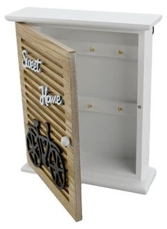 Vintage Wooden Wall Mounted Key Box, Wall Mounted 6 Hook Key Holder