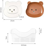 Mini Cute Cartoon Shape Bear Spit Bone Dish Creative Desktop Trash Tray Snack Food Residue Fruit Plate Kawaii Kitchen Tableware Pack of 8