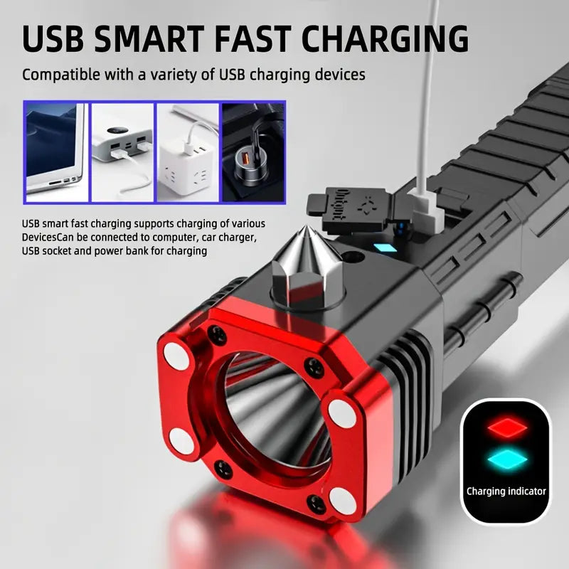 Led rechargeable hammer torch light