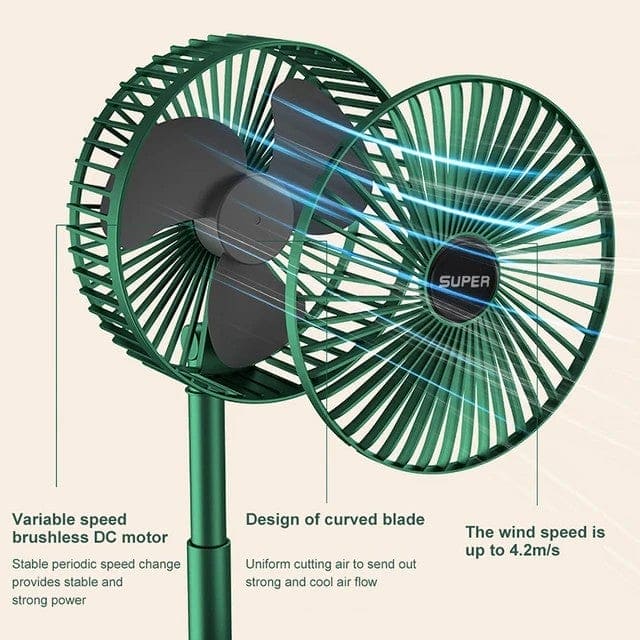 USB RECHARGEABLE TELESCOPIC FOLDING FAN