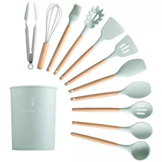 12 Pcs Silicone Cooking Utensils Kitchen Utensil Set for Nonstick Cookware