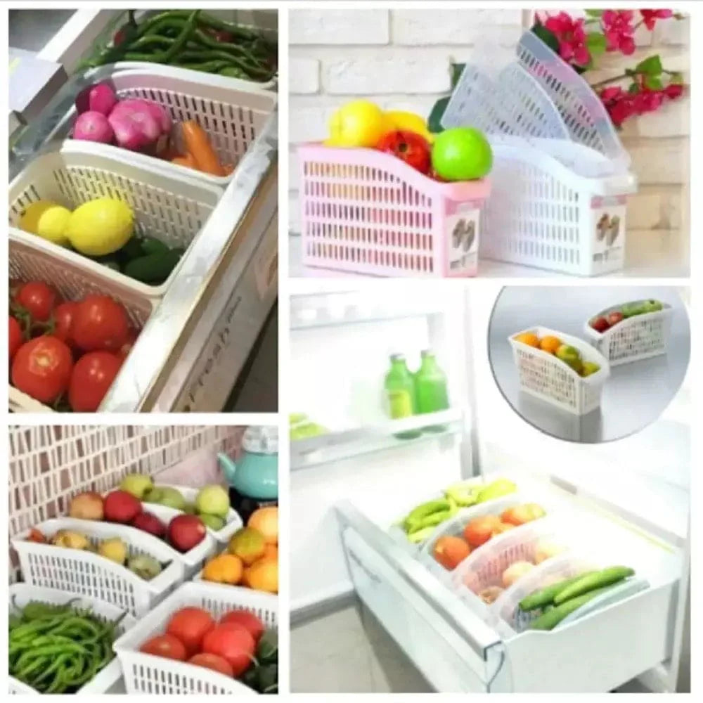 Adjustable Fridge & Drawer Organizer Space-Saving Storage Basket