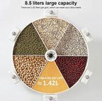 Wall Mounted 6 Grids Grain Storage Wheel, Rotatable Cereal Container, 6 in 1 Rotatable Wall Mounted Rice And Pulses Container