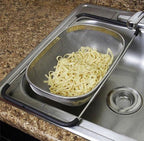 Stainless Steel Drain Basket, Micro Perforated Colander Strainer Basket, Over the Sink Fine Mesh Basket