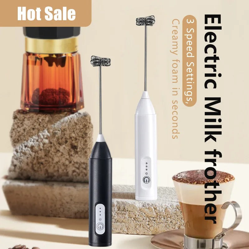 Wireless USB Milk Frother Handheld Coffee Blender Cappuccino Cream Whisk Mixer