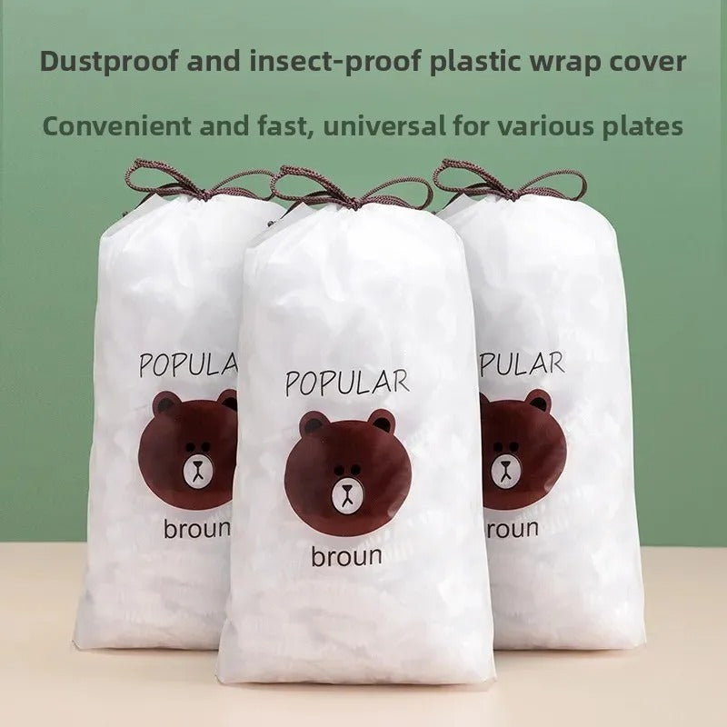 100pcs Disposable Food Storage Cover